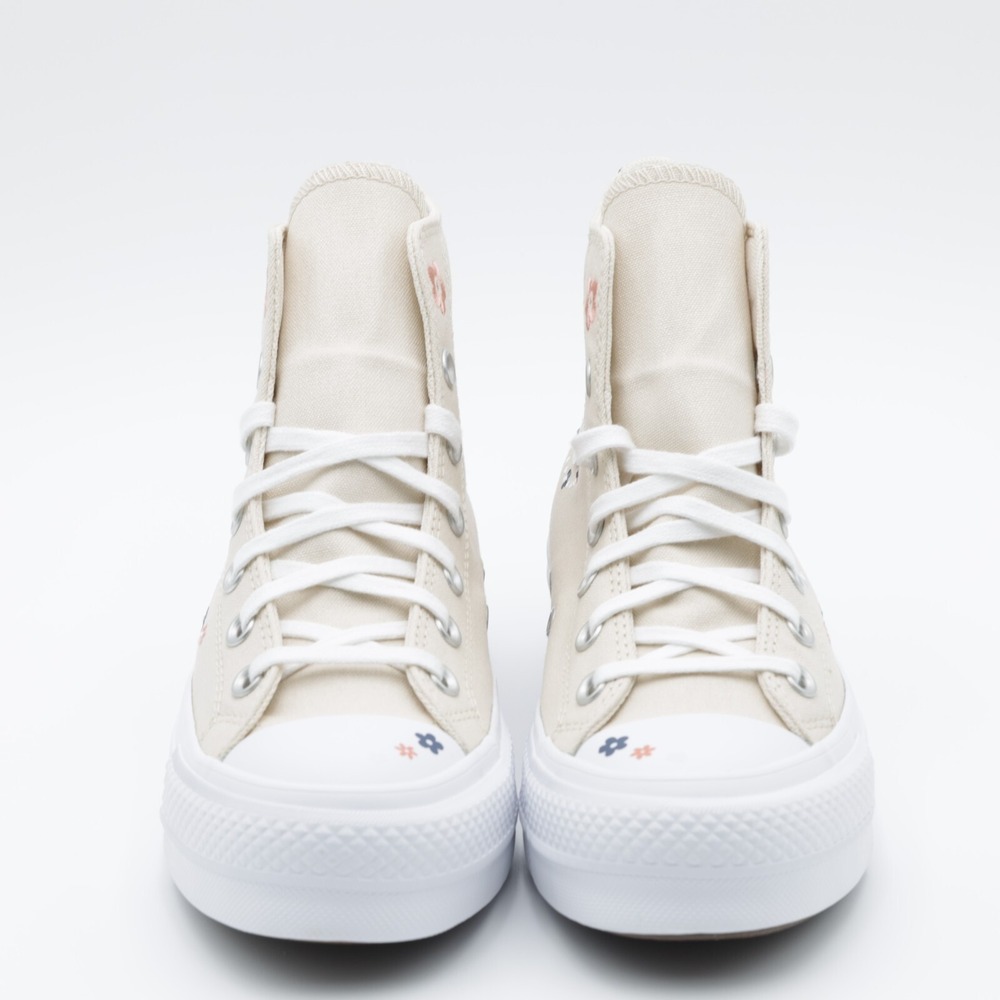 Converse Women's Chuck Taylor All Star Lift Platform Floral Shoes Ivory Size 8 - Picture 9 of 12